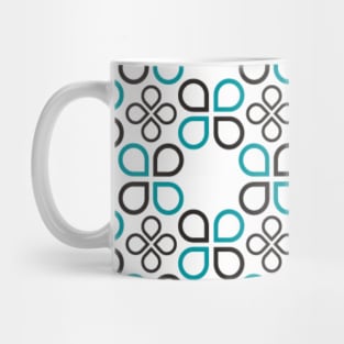 Mid Century Modern Minimal Simplistic Blue Lotus Simple Black White Mug